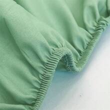1入麻花紋固色床單帶收納袋，聚酯纖維，柔軟透氣，簡約床墊保護單人雙人床適用 - 薄荷綠 - 查看 4