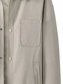 男士立領戶外運動休閒夾克,秋冬季節適用 - 卡其色 - 查看 3