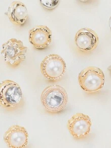 12 Piezas Broche De Seguridad De Hebilla De Estrechamiento De Cinturones De Falda Y Corbata Decorativa De Perla Falsa Para Mujeres Para Decoración Diaria De La Ropa