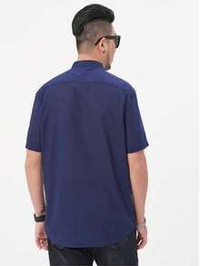 Men Shirts - 藏蓝色 - 查看 2