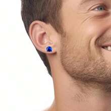 5對磁性男士耳針,不銹鋼磁性男士耳環,夾式男士耳環,不用穿耳洞的男式耳環,男士假耳環,男女通用6mm磁性耳環 - 彩色 - 查看 5