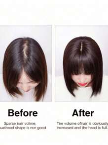 Synthetic Hair Fake Fringe Clip In  Cover White Hair Natural Invisible Front Neat  Extensions For Women Wig Hairpiece - Light Brown - View 3
