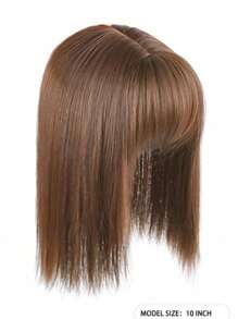 Synthetic Hair Fake Fringe Clip In  Cover White Hair Natural Invisible Front Neat  Extensions For Women Wig Hairpiece - Light Brown - View 6