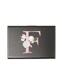 1pc 6-Card Slots Card Holder, Men's RFID Blocking Aluminum Alloy Super Slim Wallet, Letter Print Wallet - Black - View 13