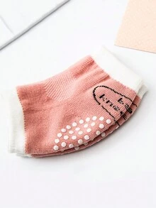 5雙透氣網格防滑嬰兒肘墊及襪子套裝,適用於爬行和學步 - 彩色 - 查看 5