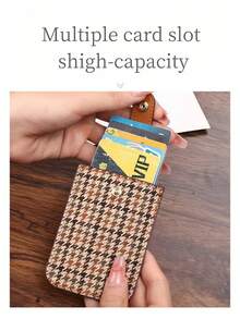 Ultra Thin Mini Pull-Out Card Holder, Credit Card Case, Vip Card Organizer, 1pc - Black and White - View 4