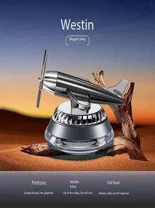 汽車配件中控台裝飾物螺旋螺旋槳飛機設計太陽能香氛空氣清新劑 - 灰色 - 查看 1