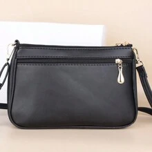 Của phụ nữ Bốn lớp Dây kéo Túi đeo vai , Giải trí Và Đơn giản Chéo cơ thể Cái túi , Điện thoại di động Cái túi Và Mẹ Túi mua sắm , Dung lượng lớn Đa chức năng Lưu trữ , Nhiều lớp Điện thoại di động Ví Chìa khóa Thẻ Tissue Mỹ phẩm Túi bảo quản - màu đen - Xem 3