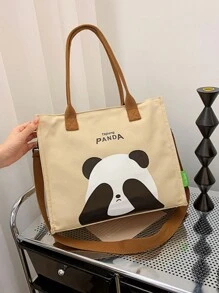 1 Pieza Bolsa De Mano Con Cremallera Sencilla Y Elegante De Color Sólido Con Compartimento Único De Tela De Nylon Y Gran Capacidad, Adecuada Para Uso Diario De Mujeres Como El Trabajo O Las Compras - Caqui - Ver 1