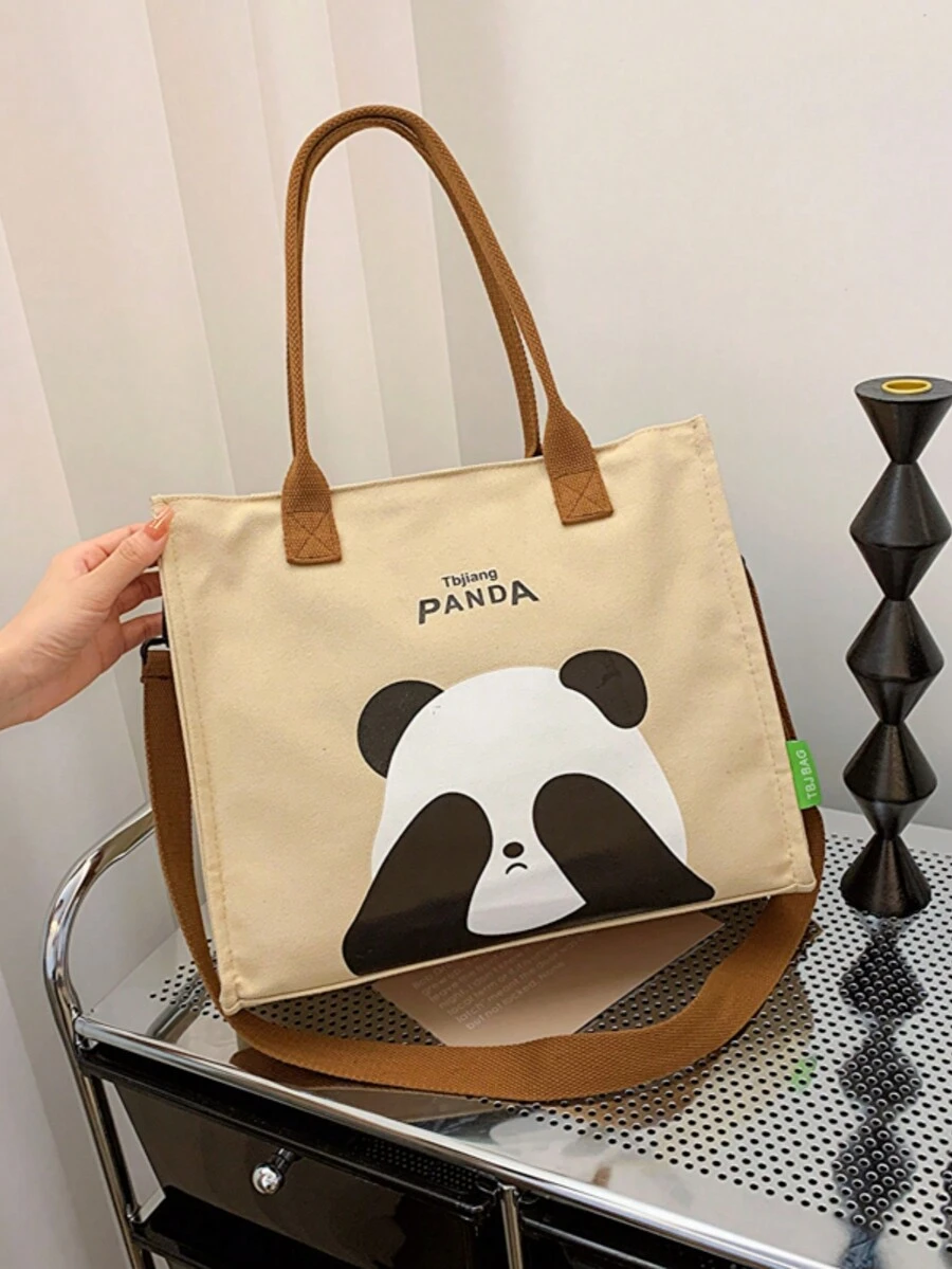 1 Pieza Bolsa De Mano Con Cremallera Sencilla Y Elegante De Color Sólido Con Compartimento Único De Tela De Nylon Y Gran Capacidad, Adecuada Para Uso Diario De Mujeres Como El Trabajo O Las Compras - Caqui - Ver 1