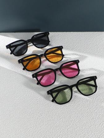 Men's Multi-Color Geometric Pc Frame Rice Nail Classic Fashionable Glasses Suitable For Vacation, Travel And Music Festivals Casual Shades Accessories Beach Accessories Glasses Shades Looks Street Style And Suit For Sweater Jacket Sweatshirt Hoodie Leather Pants And Cargo Pants For Summer Beach Vacation,Outdoor,Travel