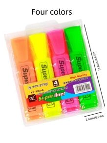Marker Clasic Pix Highlighter 4/6 culori, Marker cu două vârfuri, Highlighter, fără sângerare, pe bază de apă, cu uscare rapidă Rechizite pentru jurnal de birou pentru școală