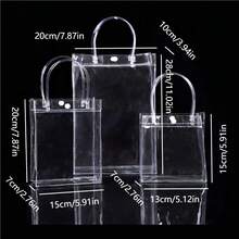 6 cái Nhựa trong suốt Túi Có tay cầm , Có thể tái sử dụng Dung lượng lớn Thời trang đơn giản Túi đóng gói , Túi Quà tặng Đối với Bất kì cơ hội - Trong sáng - Xem 5
