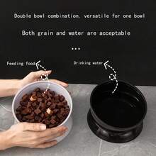 1入組貓/狗碗,黑色飲用/水飲用碗,防傾倒,大口徑和斜口設計保護頸椎,適用於幼貓幼犬的寵物用品 - 黑色 - 查看 5