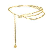 CIZME 1 条/套链式腰带链式银色链式腰带金色链式腰带带链式向日葵蝴蝶腰链腰带加大码长款女士多层时尚链式腰带适用于连衣裙装饰和牛仔裤情人节、妈妈、母亲、母亲节、礼物 - 彩色 - 查看 9