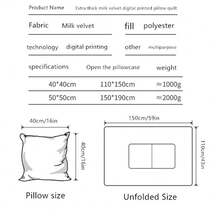 1pc New Style Cat Family Milk Velvet Thickened Pillow & Blanket Dual-Use Cushion Multi-Functional Carrying Blanket, Thickened Office Nap Pillow & Blanket - 100*150 - View 2