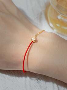 1 件个性化奢华 S925 纯银和红绳手链，女士礼物配饰 - 銀色 - 查看 5
