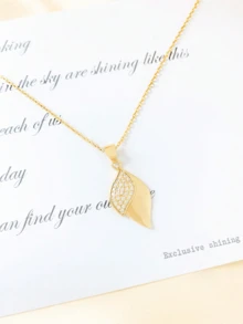 1pc 925 Silver Cubic Zirconia Simple & Stylish Necklace Suitable For Women's Daily Wear, Commuting, Autumn And Winter, A Great Gift For Jewelry Lovers - Yellow Gold - View 2