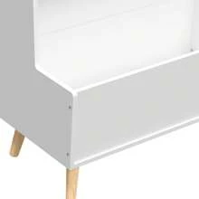 Kids Bookshelf, Wooden Bookcase, Toy Storage Cabinet Organizer, 2-Tiers Book Organizer With Storage Bin