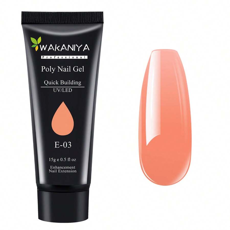 Kit Para Uñas De Gel De Poliéster En 10 Colores Ideales Para Principiantes Y Extensiones De Uñas Profesionales, Arte De Uñas Diy En El Hogar - Naranja Coral - Ver 1