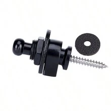 1pc Silver Guitar Strap Lock With Metal Button, Suitable For Electric/Acoustic Guitars, Bass, Ukulele - Silver - View 6