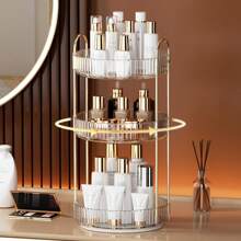 Makeup Organizer Box, Cosmetic Display Stand For Vanity, Lipstick And Skin Care Storage, Rotating Tabletop Perfume Rack, 360° Rotation,For Holiday Beach, Bathroom Collection, Bedroom Collection, Large Capacity