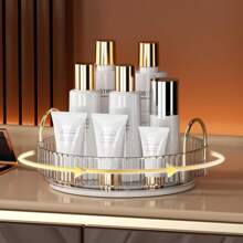 Makeup Organizer Box, Cosmetic Display Stand For Vanity, Lipstick And Skin Care Storage, Rotating Tabletop Perfume Rack, 360° Rotation,For Holiday Beach, Bathroom Collection, Bedroom Collection, Large Capacity