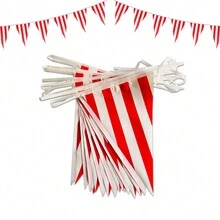 100FT Đỏ  Và Trắng Sọc Cờ hiệu Băng rôn Cờ
   String Tam giác Con tôm Cờ
   , Cung cấp cho buổi tiệc Đối với Lễ hội hóa trang Rạp xiếc Đồ trang trí , Sinh nhật , Giáng sinh , Năm mới Đêm trước Lễ ăn mừng - Đỏ và trắng - Xem 7