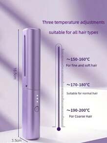 1套可充電和便攜式直髮器,無線直髮刷,具負離子的拉直刷,直髮器和捲髮器兼用,輕巧迷你適用於旅行、熱梳頭,不損傷頭髮,持久造型,電動梳子和熨平機適用於宿舍,附電池