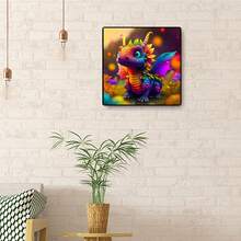 1入組5d彩色卡通恐龍圖案鑽石畫套件,適合初學者,藝術禮物,手工動物鑽石畫十字繡馬賽克手工藝品家居裝飾（7.87英寸*7.87英寸） - 彩色 - 查看 4