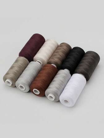 Tråd För Sömnad Polyester Alla ändamål Sömnad 10 Färger Sytråd Maskin Och Handsömmar Svart Vit Grå Beige