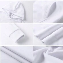 Sudadera Con Capucha Casual De Moda Basica Unisex - Blanco - Ver 7