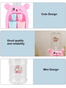 1套粉藍色兔子童裝迷你飲水機玩具,雙出水口設計,仿真廚房玩具可加水,寶寶兒童飲料機,可愛拼圖塑料玩具,生日禮物 - 粉色 - 查看 7