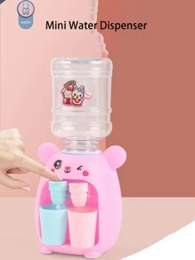 1套粉藍色兔子童裝迷你飲水機玩具,雙出水口設計,仿真廚房玩具可加水,寶寶兒童飲料機,可愛拼圖塑料玩具,生日禮物 - 粉色 - 查看 1