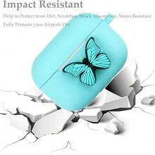 Cartoon Resin Butterfly Shaped Pendant Earphone Case, Compatible With Apple - Green - View 2