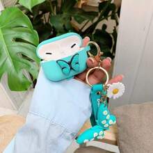 Cartoon Resin Butterfly Shaped Pendant Earphone Case, Compatible With Apple - Green - View 3