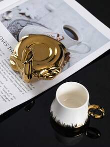 Creative Ceramic Camel Coffee Cup & Saucer Set, 1 Cup + 1 Saucer - Black - View 5