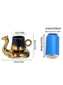 Creative Ceramic Camel Coffee Cup & Saucer Set, 1 Cup + 1 Saucer - Black - View 3