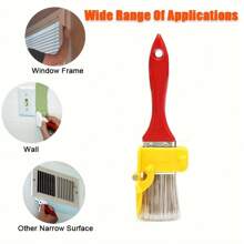 1/2 Pcs Paint Brush Set, Edging Tool For Color Separation, Portable Lightweight Cleaning Brush For Edging, Color Separation, Painting, Interior Wall Corners, Durable Wooden Handle, DIY Tool For Wall, Ceiling Edges Decoration, Home Renovation Manual Tool. Staining And Painting Sealant For Floors And Fences - Suitable For Water And Oil Brushes, Office Decor, Bedroom Decor, House Decor, Men's Tools - Red - View 12