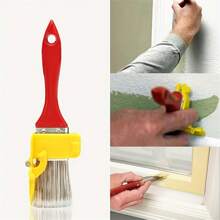 1/2 Pcs Paint Brush Set, Edging Tool For Color Separation, Portable Lightweight Cleaning Brush For Edging, Color Separation, Painting, Interior Wall Corners, Durable Wooden Handle, DIY Tool For Wall, Ceiling Edges Decoration, Home Renovation Manual Tool. Staining And Painting Sealant For Floors And Fences - Suitable For Water And Oil Brushes, Office Decor, Bedroom Decor, House Decor, Men's Tools - Red - View 8