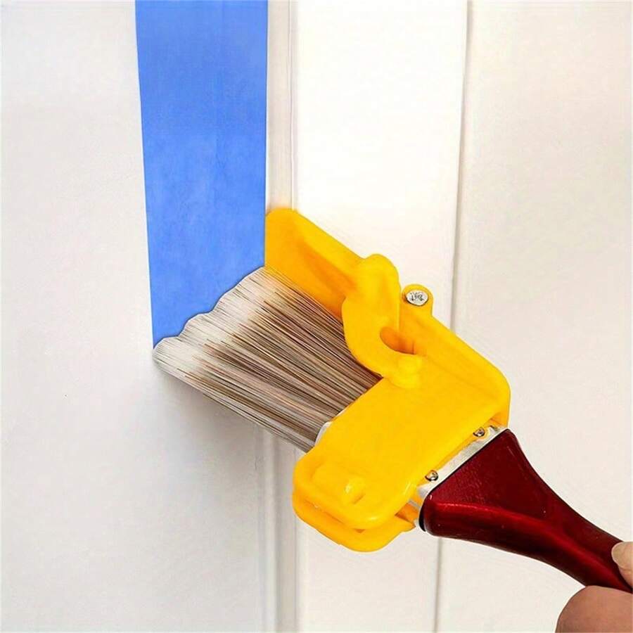1/2 Pcs Paint Brush Set, Edging Tool For Color Separation, Portable Lightweight Cleaning Brush For Edging, Color Separation, Painting, Interior Wall Corners, Durable Wooden Handle, DIY Tool For Wall, Ceiling Edges Decoration, Home Renovation Manual Tool. Staining And Painting Sealant For Floors And Fences - Suitable For Water And Oil Brushes, Office Decor, Bedroom Decor, House Decor, Men's Tools