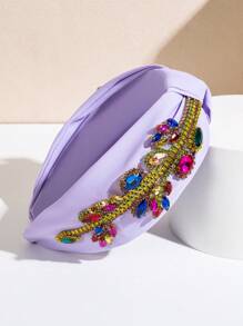 1pc Women's Wide Headband With Knotting Detail, Elegant Style - Purple - View 1