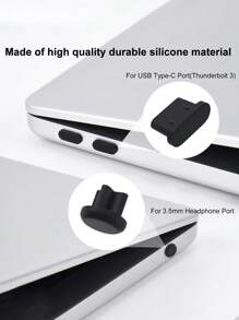 8pcs Type-C Anti-Dust Port Plug+2pcs 3.5mm Earphone Anti-Dust Port Plug+2pcs Web Camera Cover Slider+1pc Transparent Box, Suitable For Laptop Port Anti-Dust And Waterproof