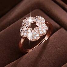 1pc Fashionable Five-Pointed Star Shaped Flower Ring With Zirconia For Women - Ring - View 8