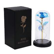 1朵人造玫瑰,花朵玫瑰金箔色彩繽紛的無限玫瑰,花朵和生日禮物適用於家居裝飾女性的獨特禮物（多色） - 彩色 - 查看 10