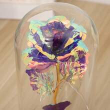 1朵人造玫瑰,花朵玫瑰金箔色彩繽紛的無限玫瑰,花朵和生日禮物適用於家居裝飾女性的獨特禮物（多色） - 彩色 - 查看 8