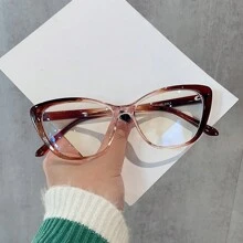 1 件女士渐变色猫眼镜框复古风格光学眼镜适合日常生活 - 紅色 - 查看 5