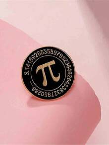 1pc Simple Math Symbol & Chemical Formula Pattern Baked Paint Zinc Alloy Brooch, Gift For Students - Black - View 7