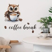 1入組色彩繽紛的咖啡猫頭鷹壁貼 - 彩色 - 查看 7