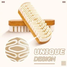 Suede & Nubuck Shoes Cleaning Brush With Rubber Eraser, Soft Bristle Brush And Shoe Scrubbing Tool - Apricot - View 2